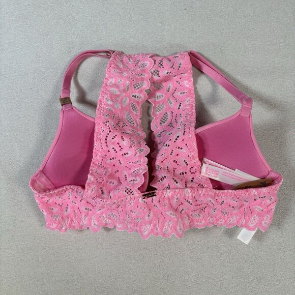 Victoria's Secret PINK Wear Everywhere Push-Up Bra 32B Front Close Lace Back NEW - Picture 2 of 8